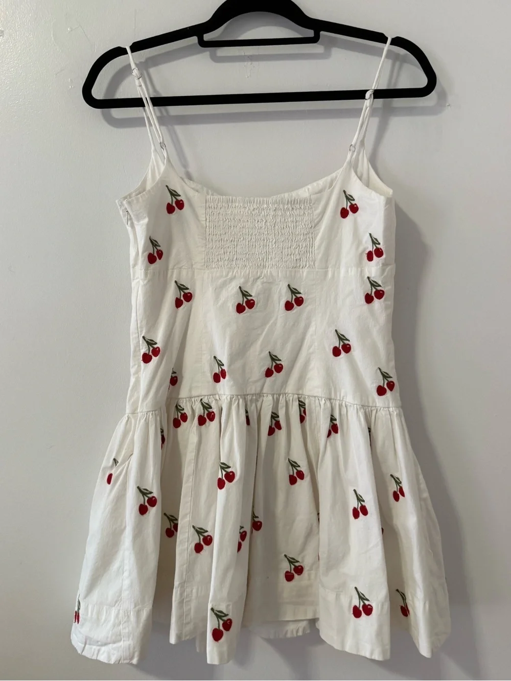 Anthropologie Maeve Sweetheart Drop-Waist Cherry Print Mini Dress - Picture 7 of 8